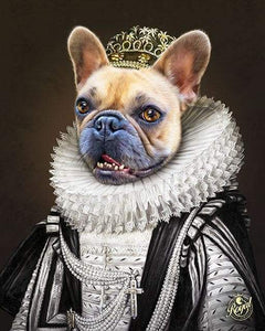 Pet Portraits on Canvas - THE PRINCESS - ROYAL PET PORTRAITS - Royal Pet Pawtrait