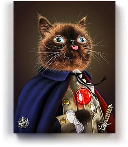 Pet Portraits on Canvas - THE PAWSIDENT WASHINGTON - ROYAL PET PORTRAITS - Royal Pet Pawtrait