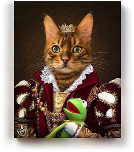 Pet Portraits on Canvas - THE QUEEN - ROYAL PET PORTRAITS - Royal Pet Pawtrait