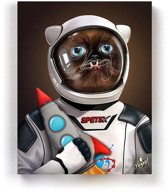Pet Portraits on Canvas - THE SPACE PET - ROYAL PET PORTRAITS - Royal Pet Pawtrait