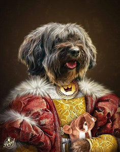 Pet Portraits on Canvas - THE MEDIEVAL KING - ROYAL PET PORTRAITS - Royal Pet Pawtrait