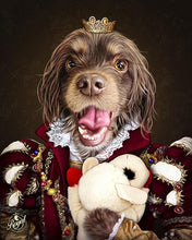 Load image into Gallery viewer, Pet Portraits on Canvas - THE QUEEN - ROYAL PET PORTRAITS - Royal Pet Pawtrait