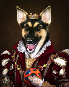 Pet Portraits on Canvas - THE QUEEN - ROYAL PET PORTRAITS - Royal Pet Pawtrait