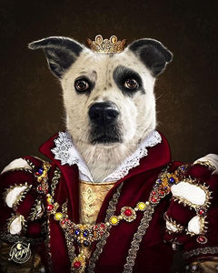 Pet Portraits on Canvas - THE QUEEN - ROYAL PET PORTRAITS - Royal Pet Pawtrait