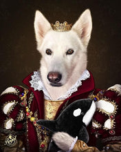 Load image into Gallery viewer, Pet Portraits on Canvas - THE QUEEN - ROYAL PET PORTRAITS - Royal Pet Pawtrait