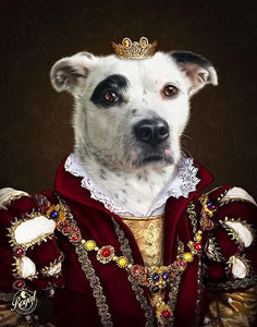 Pet Portraits on Canvas - THE QUEEN - ROYAL PET PORTRAITS - Royal Pet Pawtrait