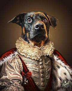 Pet Portraits on Canvas - THE MAJESTIC - ROYAL PET PORTRAITS - Royal Pet Pawtrait