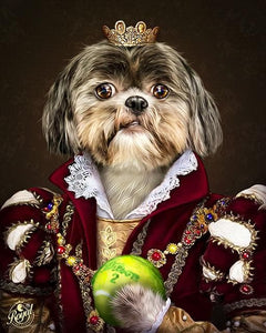 Pet Portraits on Canvas - THE QUEEN - ROYAL PET PORTRAITS - Royal Pet Pawtrait