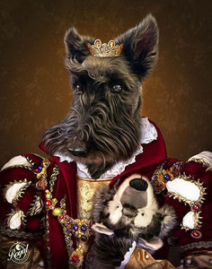 Pet Portraits on Canvas - THE QUEEN - ROYAL PET PORTRAITS - Royal Pet Pawtrait