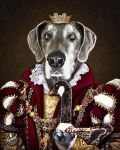 Pet Portraits on Canvas - THE QUEEN - ROYAL PET PORTRAITS - Royal Pet Pawtrait
