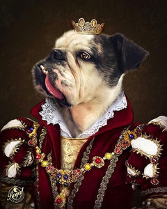 Pet Portraits on Canvas - THE QUEEN - ROYAL PET PORTRAITS - Royal Pet Pawtrait