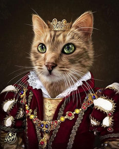 Pet Portraits on Canvas - THE QUEEN - ROYAL PET PORTRAITS - Royal Pet Pawtrait