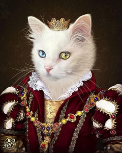 Pet Portraits on Canvas - THE QUEEN - ROYAL PET PORTRAITS - Royal Pet Pawtrait