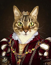 Load image into Gallery viewer, Pet Portraits on Canvas - THE QUEEN - ROYAL PET PORTRAITS - Royal Pet Pawtrait