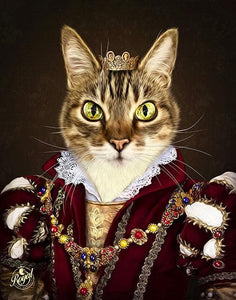 Pet Portraits on Canvas - THE QUEEN - ROYAL PET PORTRAITS - Royal Pet Pawtrait