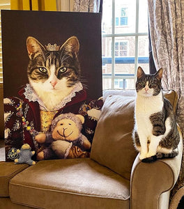 Pet Portraits on Canvas - THE QUEEN - ROYAL PET PORTRAITS - Royal Pet Pawtrait