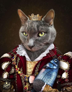 Pet Portraits on Canvas - THE QUEEN - ROYAL PET PORTRAITS - Royal Pet Pawtrait