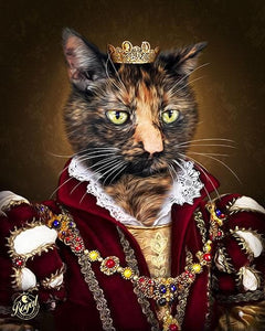 Pet Portraits on Canvas - THE QUEEN - ROYAL PET PORTRAITS - Royal Pet Pawtrait