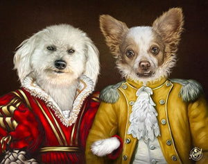 Pet Portraits on Canvas - THE ROYAL FAMILY - ROYAL MULTI-PET PORTRAITS - Royal Pet Pawtrait