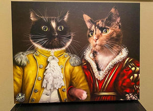 Pet Portraits on Canvas - THE ROYAL FAMILY - ROYAL MULTI-PET PORTRAITS - Royal Pet Pawtrait