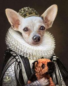 Pet Portraits on Canvas - THE PRINCESS - ROYAL PET PORTRAITS - Royal Pet Pawtrait