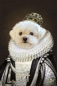 Pet Portraits on Canvas - THE PRINCESS - ROYAL PET PORTRAITS - Royal Pet Pawtrait