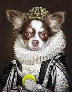 Pet Portraits on Canvas - THE PRINCESS - ROYAL PET PORTRAITS - Royal Pet Pawtrait