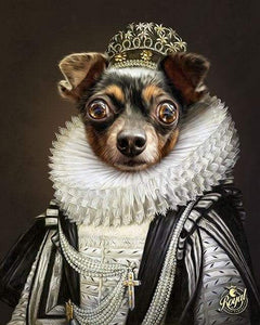 Pet Portraits on Canvas - THE PRINCESS - ROYAL PET PORTRAITS - Royal Pet Pawtrait